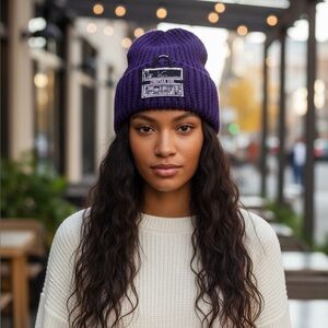 Luxury Handmade Purple Knit Beanie